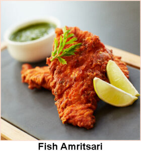 Lightly battered fish fry in Indian flavors